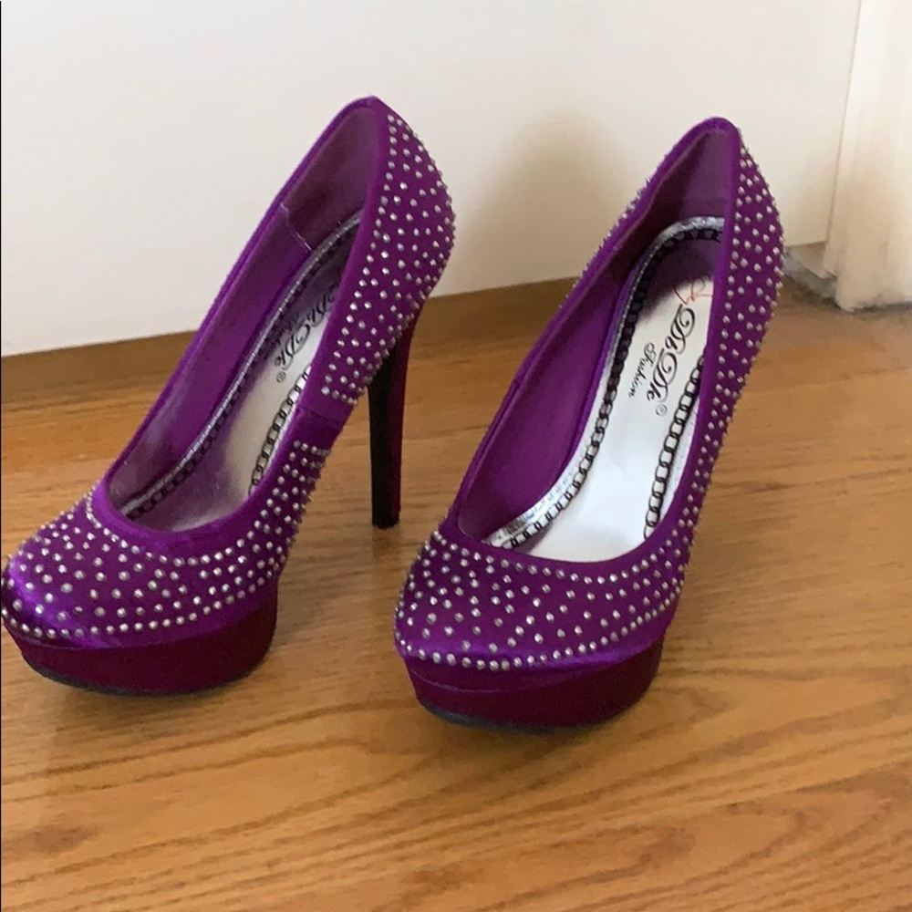 Purple studded heels